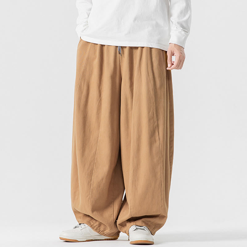 Buddha Stones Winter Commute Herren-Baumwollhose mit weitem Bein und Taschen, schlichtes Design mit Kordelzug - image 9