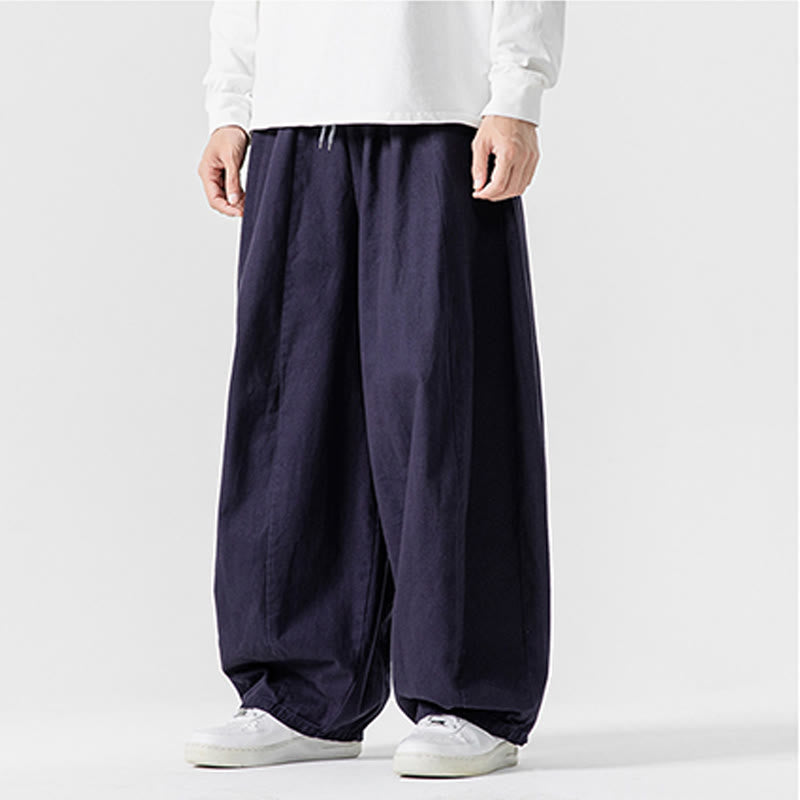 Buddha Stones Winter Commute Herren-Baumwollhose mit weitem Bein und Taschen, schlichtes Design mit Kordelzug - image 2
