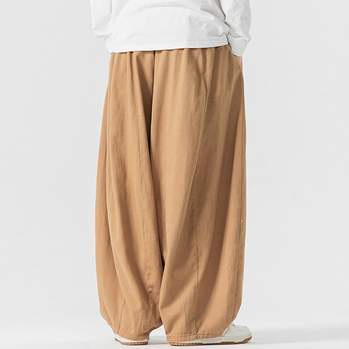 Buddha Stones Winter Commute Herren-Baumwollhose mit weitem Bein und Taschen, schlichtes Design mit Kordelzug - image 10