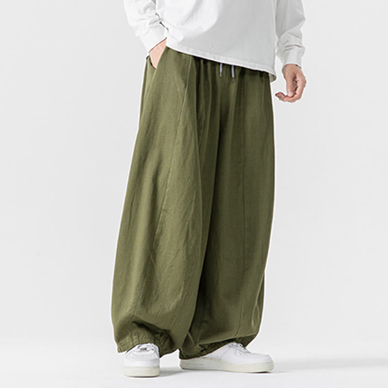 Buddha Stones Winter Commute Herren-Baumwollhose mit weitem Bein und Taschen, schlichtes Design mit Kordelzug - image 21