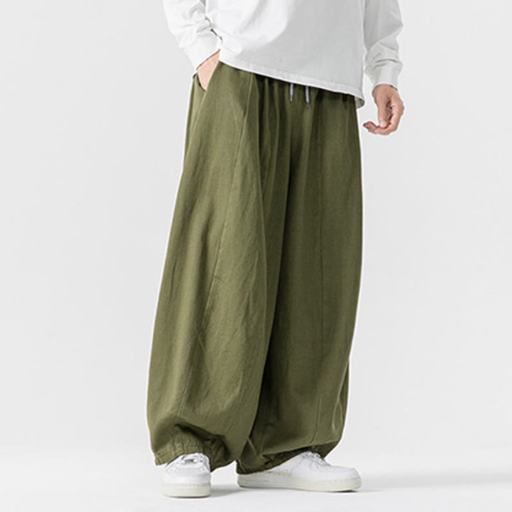 Buddha Stones Winter Commute Herren-Baumwollhose mit weitem Bein und Taschen, schlichtes Design mit Kordelzug - image 21