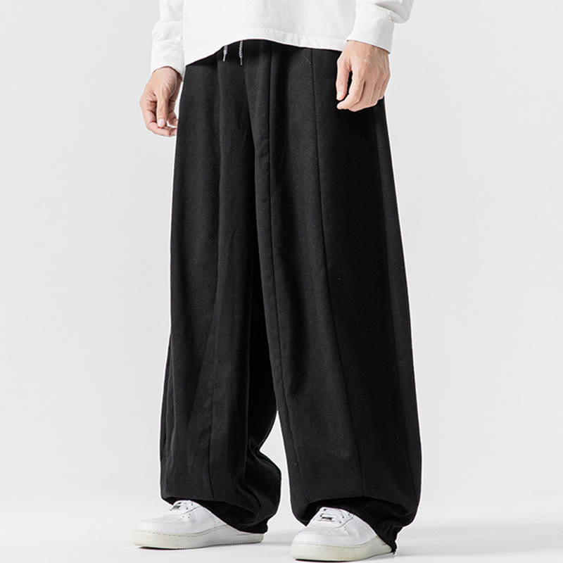 Buddha Stones Winter Commute Herren-Baumwollhose mit weitem Bein und Taschen, schlichtes Design mit Kordelzug - image 41