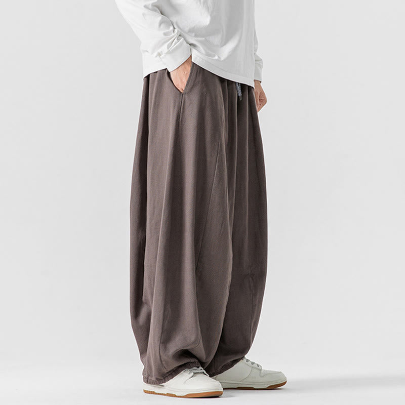 Buddha Stones Winter Commute Herren-Baumwollhose mit weitem Bein und Taschen, schlichtes Design mit Kordelzug - image 28