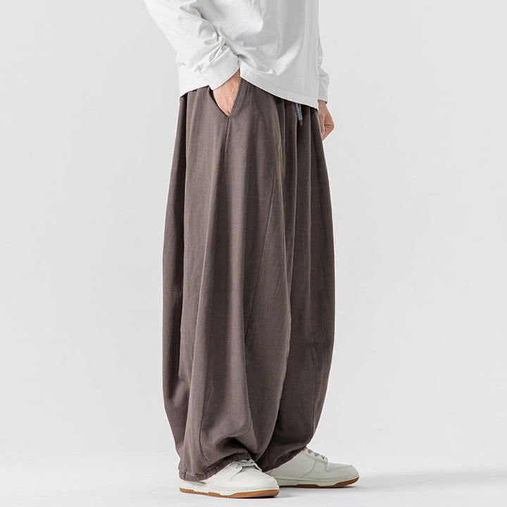 Buddha Stones Winter Commute Herren-Baumwollhose mit weitem Bein und Taschen, schlichtes Design mit Kordelzug - image 28