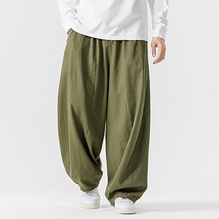 Buddha Stones Winter Commute Herren-Baumwollhose mit weitem Bein und Taschen, schlichtes Design mit Kordelzug - image 19