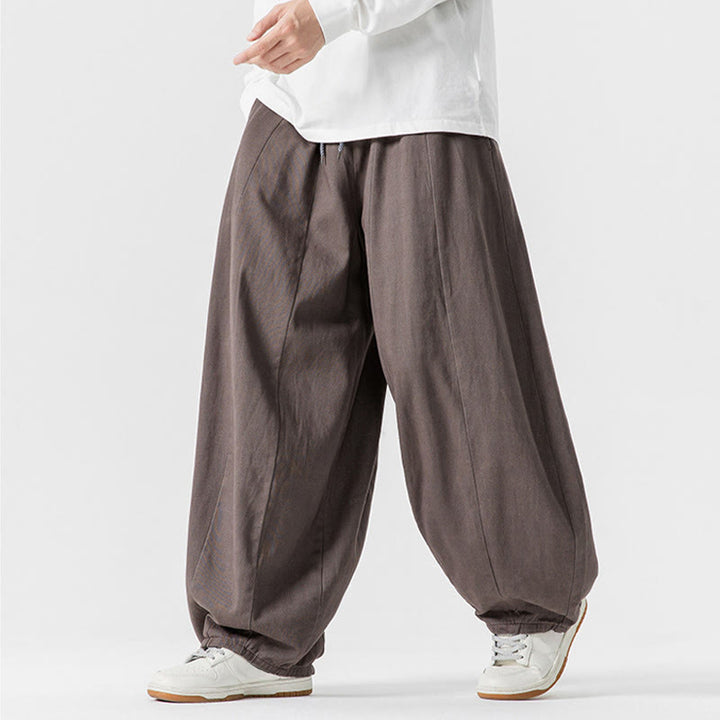 Buddha Stones Winter Commute Herren-Baumwollhose mit weitem Bein und Taschen, schlichtes Design mit Kordelzug - image 30