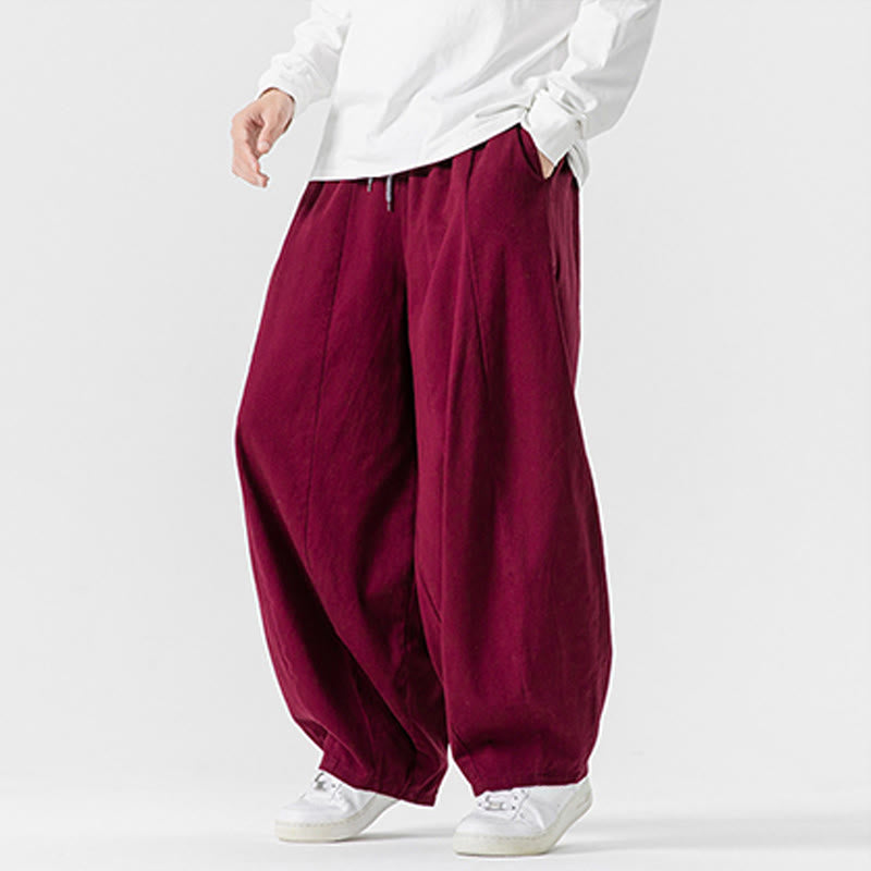 Buddha Stones Winter Commute Herren-Baumwollhose mit weitem Bein und Taschen, schlichtes Design mit Kordelzug - image 35