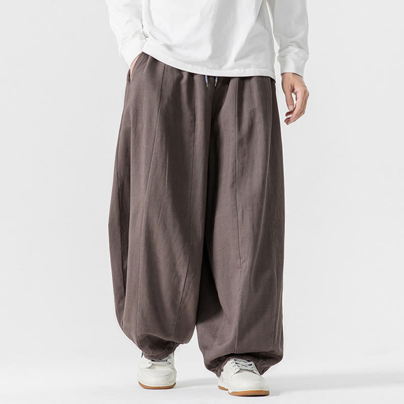 Buddha Stones Winter Commute Herren-Baumwollhose mit weitem Bein und Taschen, schlichtes Design mit Kordelzug - image 25