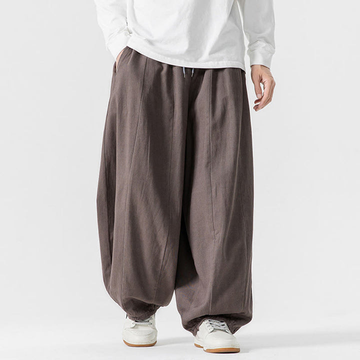 Buddha Stones Winter Commute Herren-Baumwollhose mit weitem Bein und Taschen, schlichtes Design mit Kordelzug - image 25