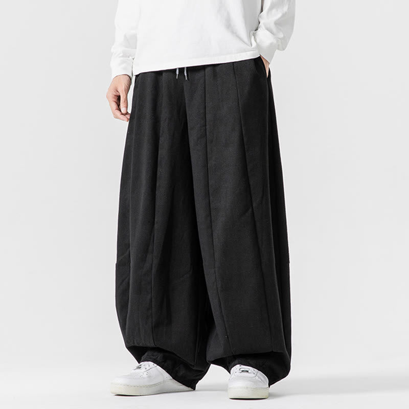 Buddha Stones Winter Commute Herren-Baumwollhose mit weitem Bein und Taschen, schlichtes Design mit Kordelzug - image 39