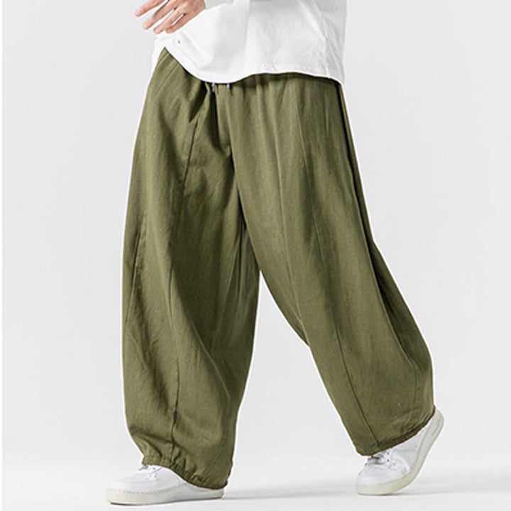 Buddha Stones Winter Commute Herren-Baumwollhose mit weitem Bein und Taschen, schlichtes Design mit Kordelzug - image 23