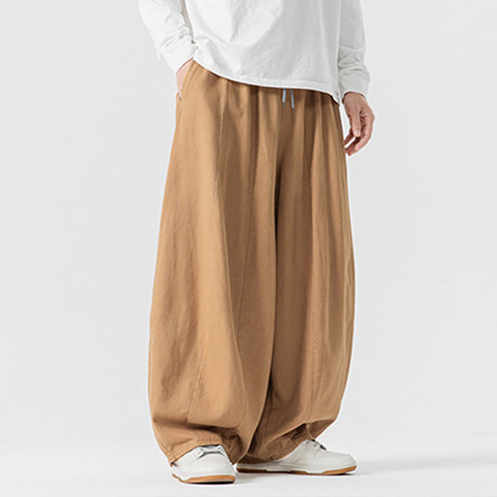 Buddha Stones Winter Commute Herren-Baumwollhose mit weitem Bein und Taschen, schlichtes Design mit Kordelzug - image 12