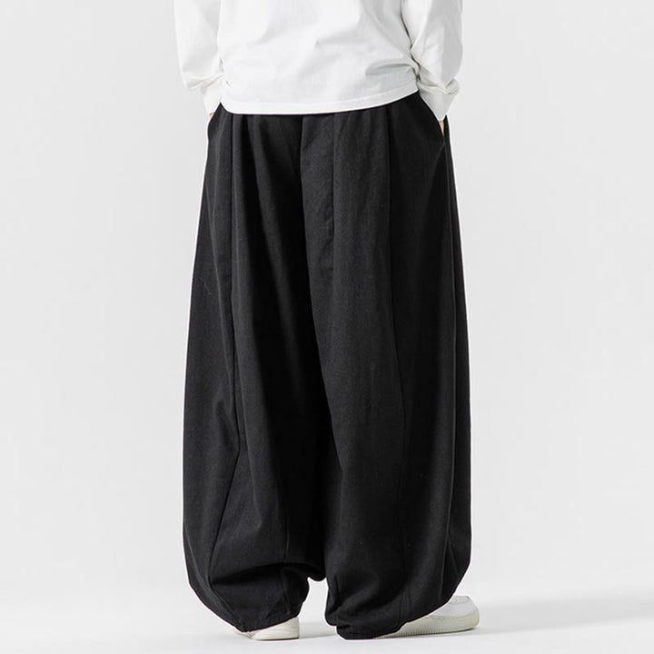 Buddha Stones Winter Commute Herren-Baumwollhose mit weitem Bein und Taschen, schlichtes Design mit Kordelzug - image 40