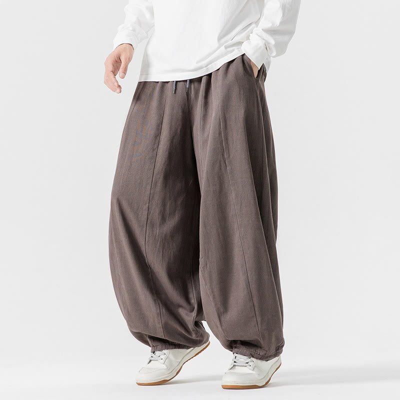Buddha Stones Winter Commute Herren-Baumwollhose mit weitem Bein und Taschen, schlichtes Design mit Kordelzug - image 29