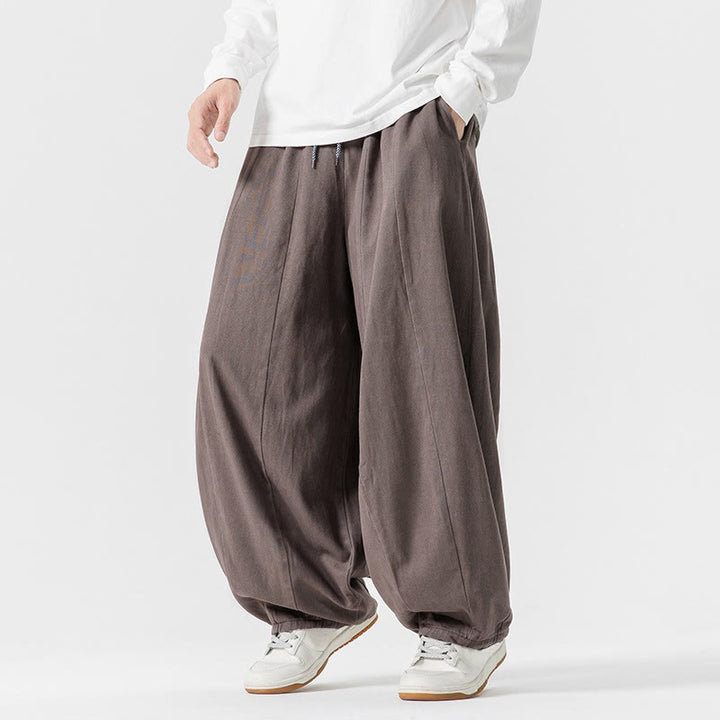 Buddha Stones Winter Commute Herren-Baumwollhose mit weitem Bein und Taschen, schlichtes Design mit Kordelzug - image 29