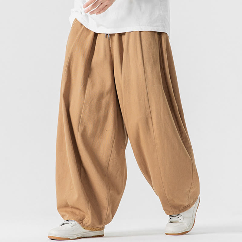 Buddha Stones Winter Commute Herren-Baumwollhose mit weitem Bein und Taschen, schlichtes Design mit Kordelzug - image 15