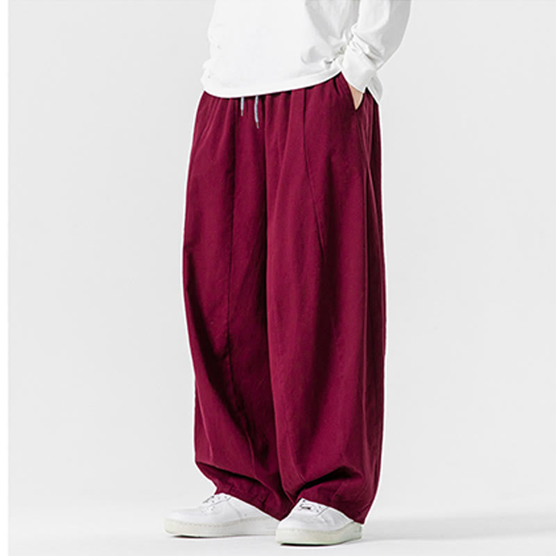 Buddha Stones Winter Commute Herren-Baumwollhose mit weitem Bein und Taschen, schlichtes Design mit Kordelzug - image 33