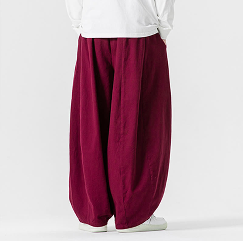 Buddha Stones Winter Commute Herren-Baumwollhose mit weitem Bein und Taschen, schlichtes Design mit Kordelzug - image 37