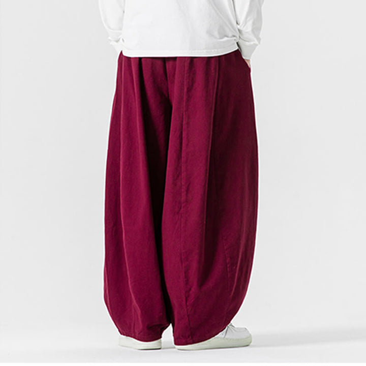 Buddha Stones Winter Commute Herren-Baumwollhose mit weitem Bein und Taschen, schlichtes Design mit Kordelzug - image 37