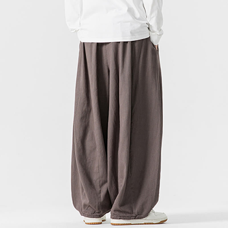 Buddha Stones Winter Commute Herren-Baumwollhose mit weitem Bein und Taschen, schlichtes Design mit Kordelzug - image 26