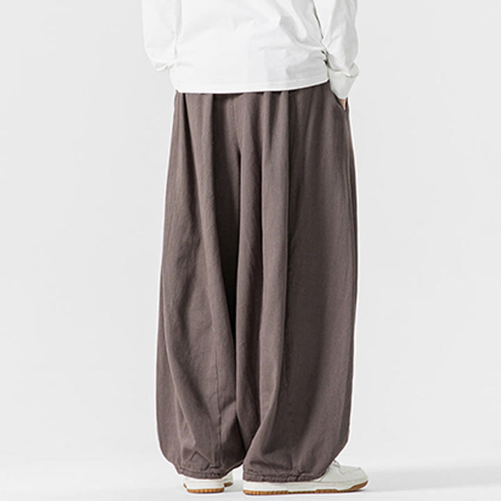 Buddha Stones Winter Commute Herren-Baumwollhose mit weitem Bein und Taschen, schlichtes Design mit Kordelzug - image 26