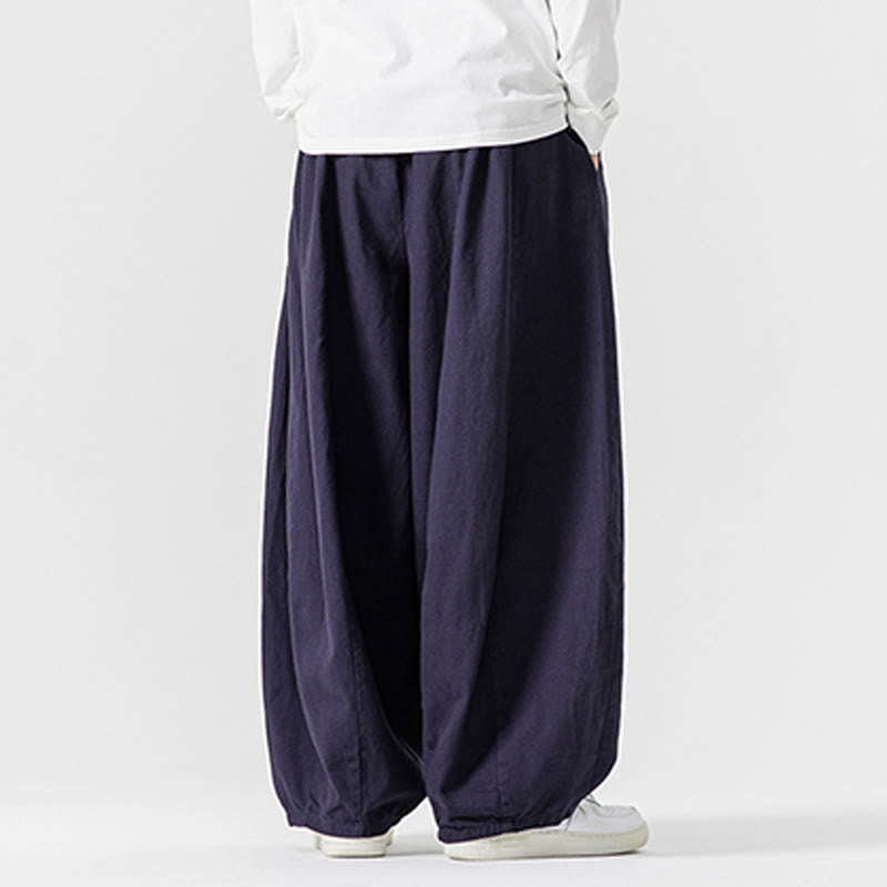 Buddha Stones Winter Commute Herren-Baumwollhose mit weitem Bein und Taschen, schlichtes Design mit Kordelzug - image 5