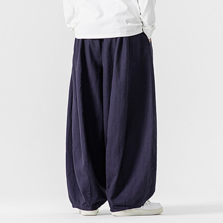 Buddha Stones Winter Commute Herren-Baumwollhose mit weitem Bein und Taschen, schlichtes Design mit Kordelzug - image 5