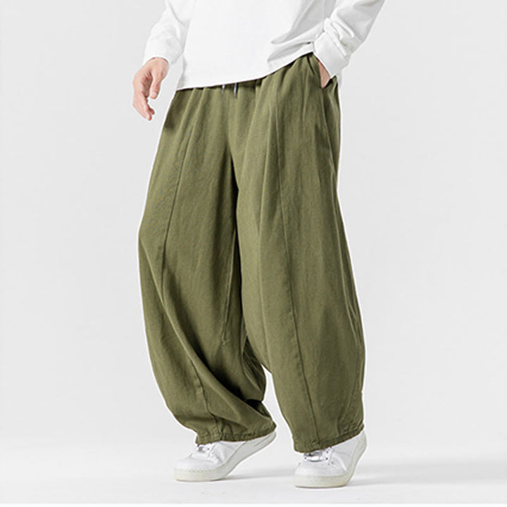 Buddha Stones Winter Commute Herren-Baumwollhose mit weitem Bein und Taschen, schlichtes Design mit Kordelzug - image 22