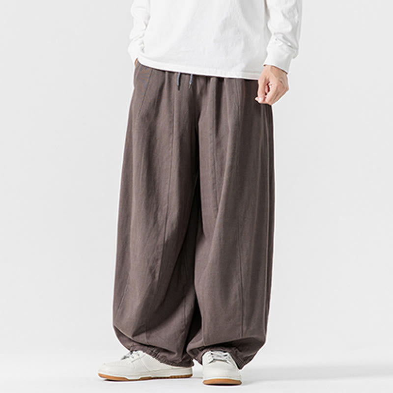 Buddha Stones Winter Commute Herren-Baumwollhose mit weitem Bein und Taschen, schlichtes Design mit Kordelzug - image 27