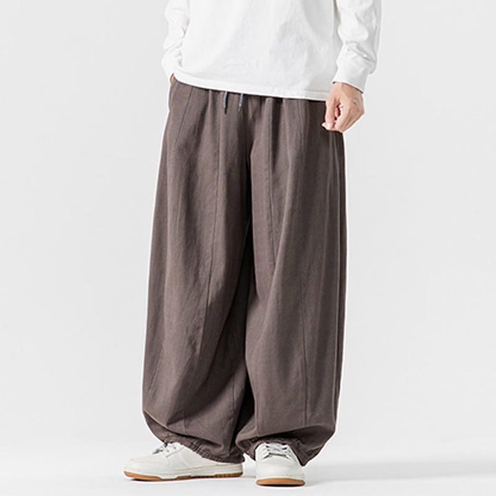 Buddha Stones Winter Commute Herren-Baumwollhose mit weitem Bein und Taschen, schlichtes Design mit Kordelzug - image 27