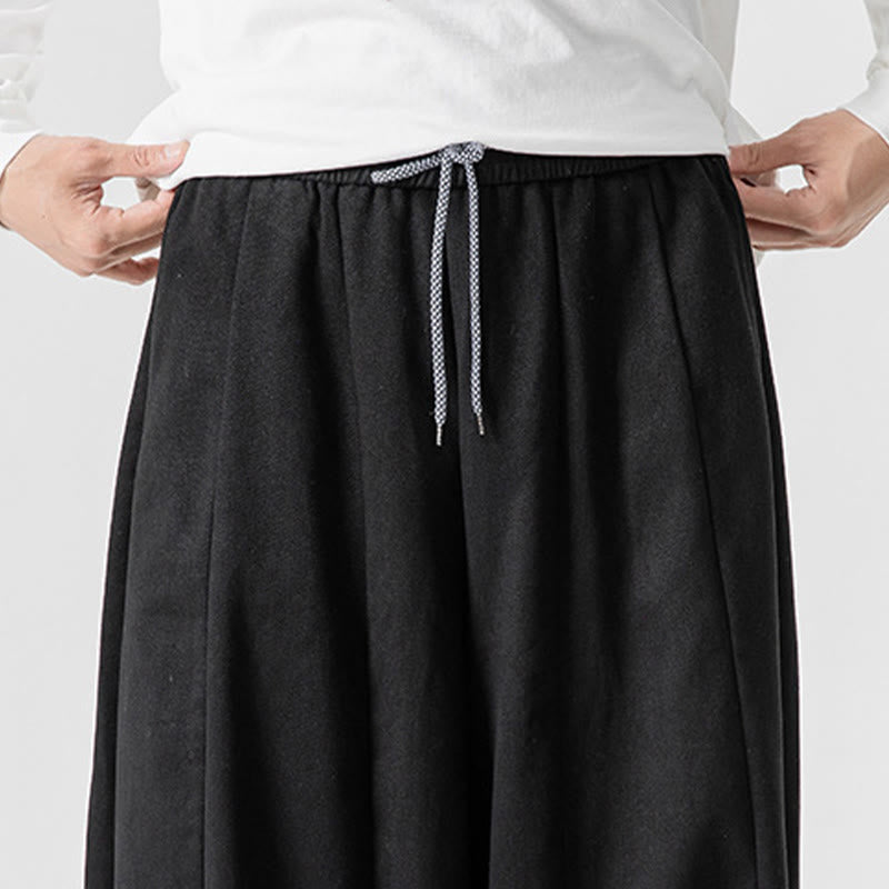 Buddha Stones Winter Commute Herren-Baumwollhose mit weitem Bein und Taschen, schlichtes Design mit Kordelzug - image 45