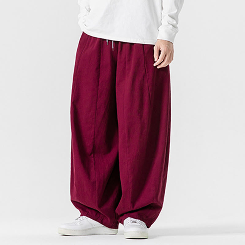Buddha Stones Winter Commute Herren-Baumwollhose mit weitem Bein und Taschen, schlichtes Design mit Kordelzug - image 34