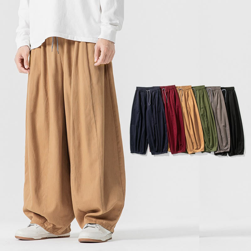 Buddha Stones Winter Commute Herren-Baumwollhose mit weitem Bein und Taschen, schlichtes Design mit Kordelzug - image 16