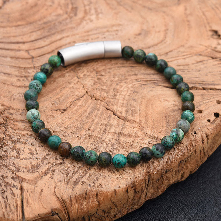 Buddha Stones Türkis-Schwarz-Glitzerstein-Tigeraugen-Positives-Armband - Grünes Tigerauge (Handgelenkumfang: 17-18 cm) - image 6