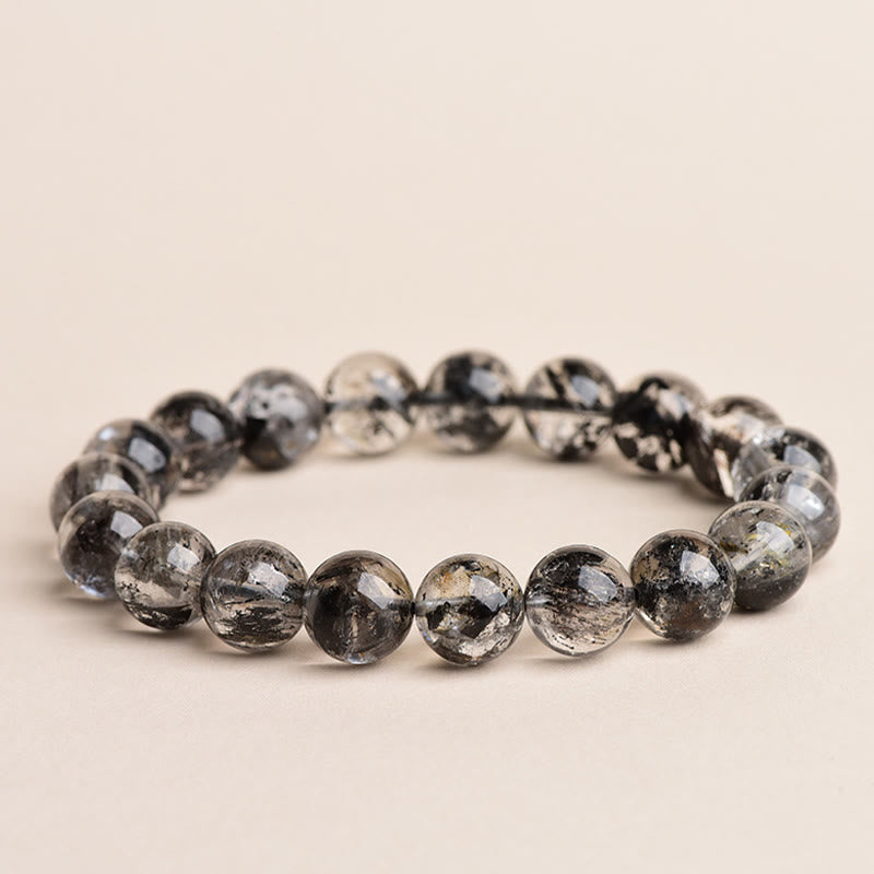 Buddha Stones ​​Herkimer-Diamant-Schutz-Meditationsarmband - Herkimer-Diamant der Güteklasse 7A - 14–14,8 mm - image 0
