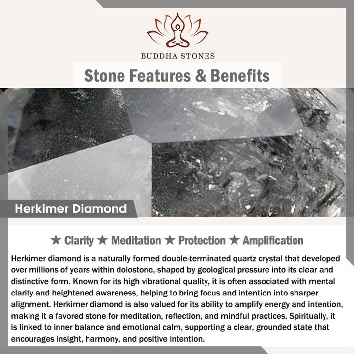 Buddha Stones ​​Herkimer-Diamant-Schutz-Meditationsarmband - image 4