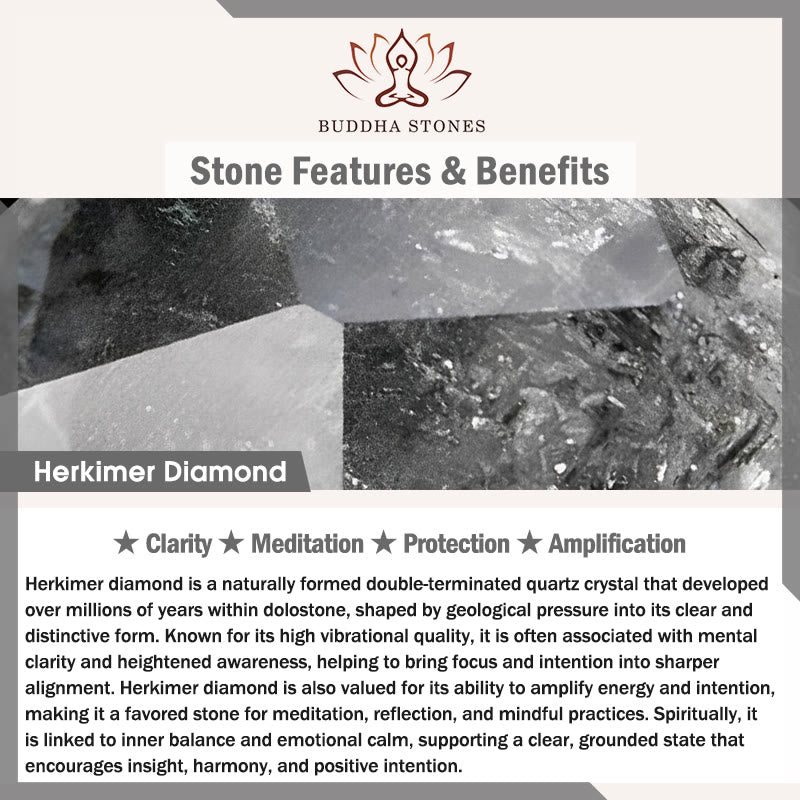 Buddha Stones ​​Herkimer-Diamant-Schutz-Meditationsarmband - image 4