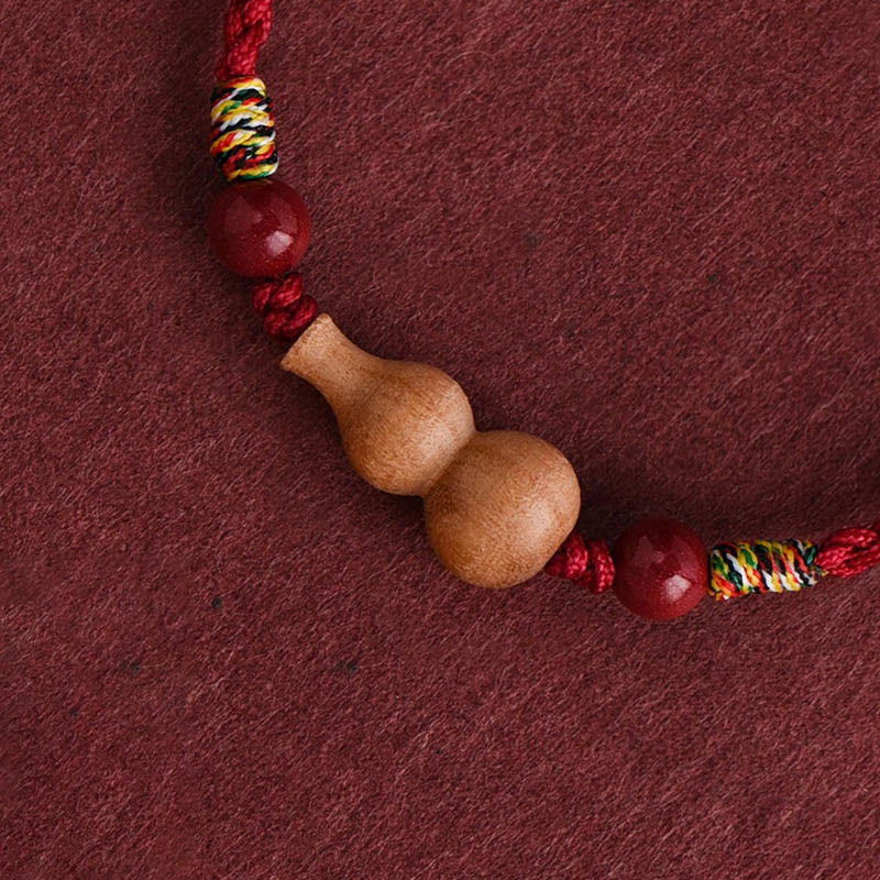 Buddha Stones, Kürbis, Pfirsichholz, Seil, verstellbares Armband für Reichtum und Glück - image 1