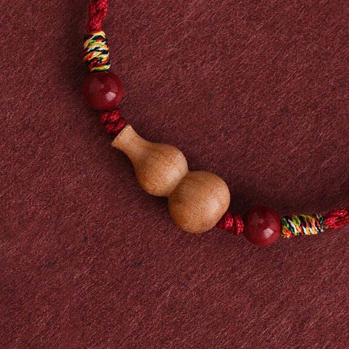 Buddha Stones, Kürbis, Pfirsichholz, Seil, verstellbares Armband für Reichtum und Glück - image 1