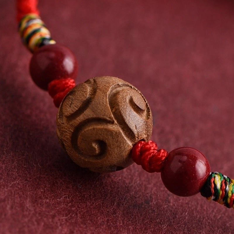 Buddha Stones, geschnitztes Glücksmuster, natürliches Pfirsichholzseil, Glücksarmband - image 3