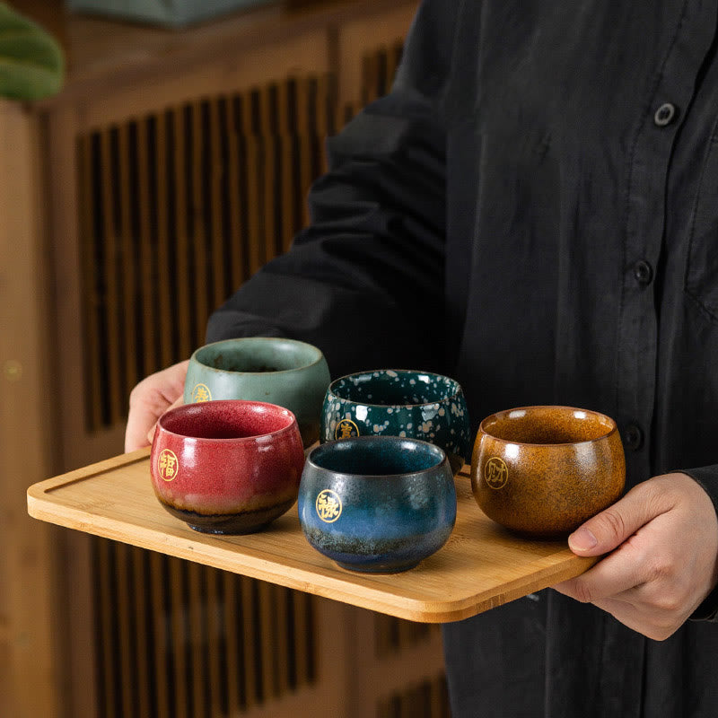 Buddha Stones, handbemalte Fu-Figur, Keramik-Teetasse, Kung-Fu-Teetasse mit Geschenkbox - image 1