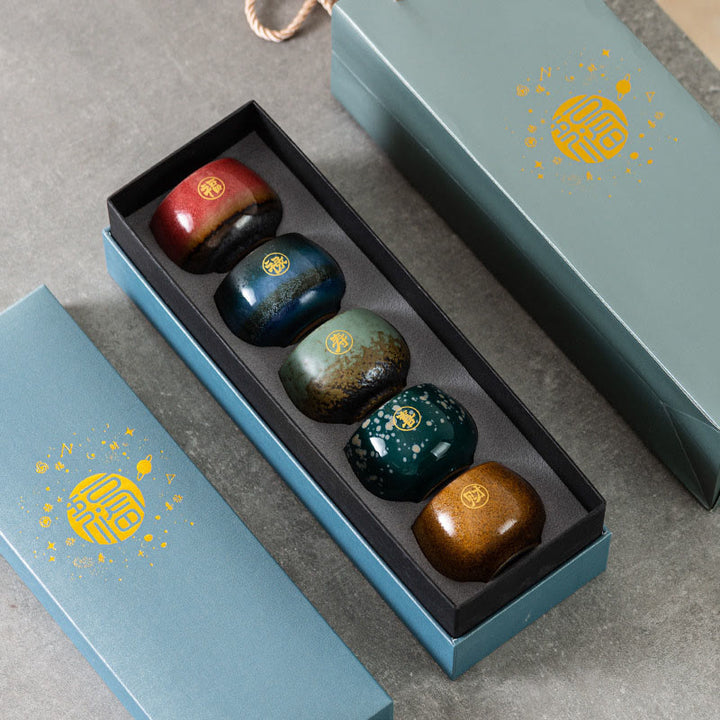 Buddha Stones, handbemalte Fu-Figur, Keramik-Teetasse, Kung-Fu-Teetasse mit Geschenkbox - image 9