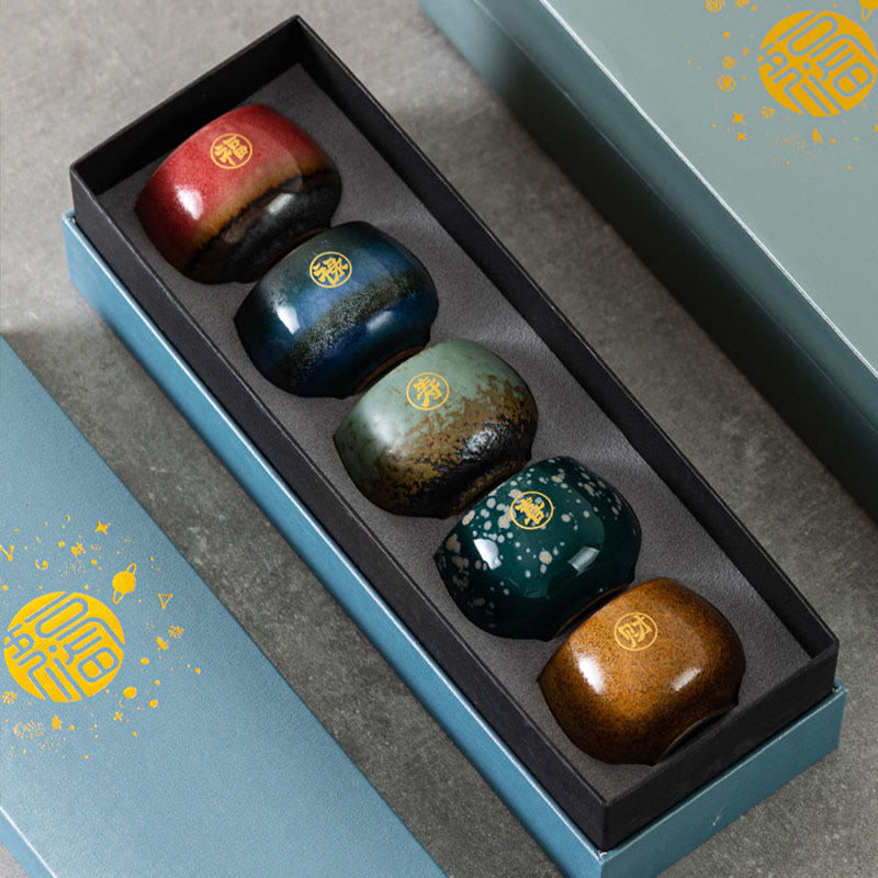 Buddha Stones, handbemalte Fu-Figur, Keramik-Teetasse, Kung-Fu-Teetasse mit Geschenkbox - image 8