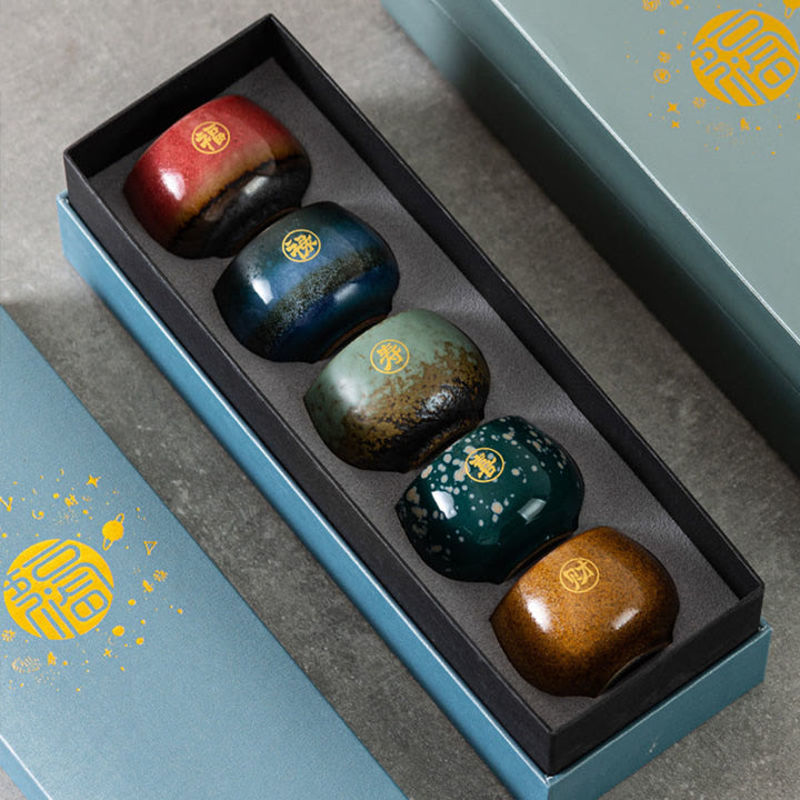 Buddha Stones, handbemalte Fu-Figur, Keramik-Teetasse, Kung-Fu-Teetasse mit Geschenkbox - image 8