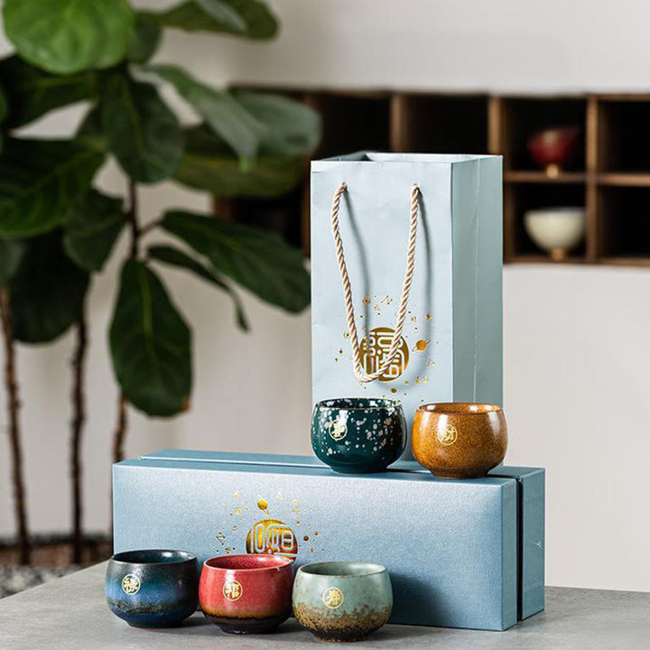 Buddha Stones, handbemalte Fu-Figur, Keramik-Teetasse, Kung-Fu-Teetasse mit Geschenkbox - image 11