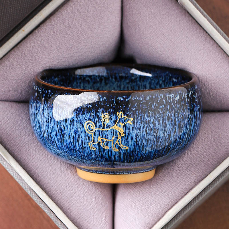 Buddha Stones, chinesisches Tierkreiszeichen, Jahr des Pferdes, Keramik-Teetasse, Kung-Fu-Teetasse, 135 ml - Hund 7,5 cm * 4,8 cm * 135 ml - image 10