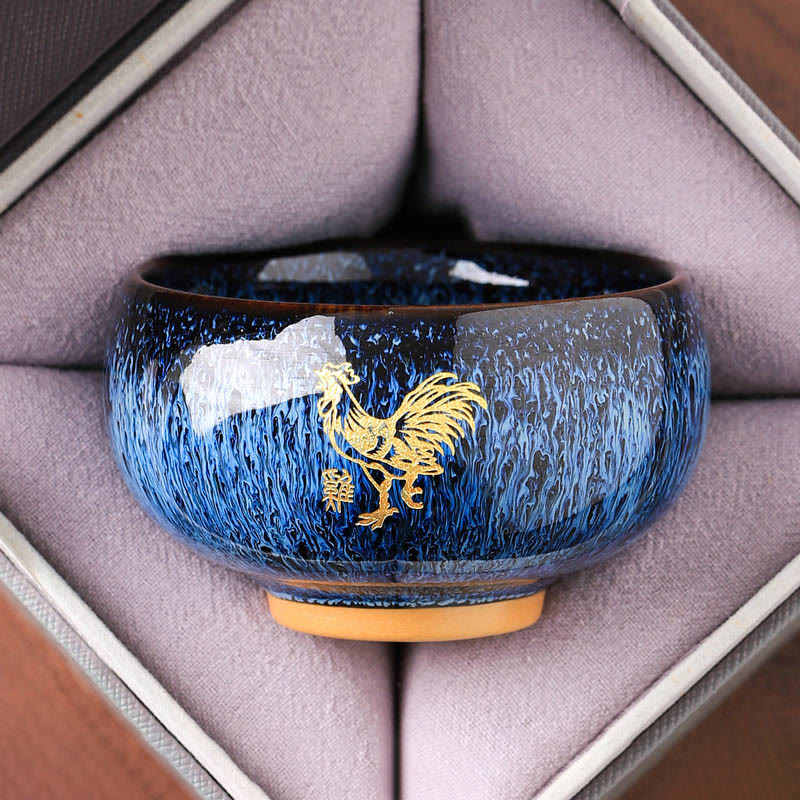 Buddha Stones, chinesisches Tierkreiszeichen, Jahr des Pferdes, Keramik-Teetasse, Kung-Fu-Teetasse, 135 ml - Hahn 7,5 cm * 4,8 cm * 135 ml - image 9