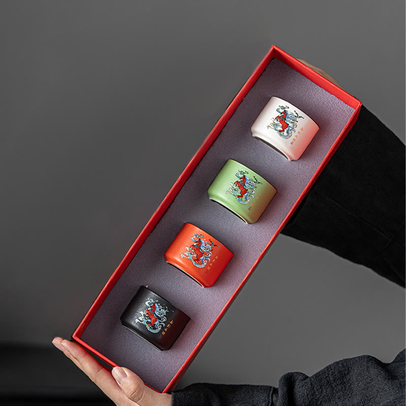 Buddha Stones ​​Jahr des Pferdes Handbemalte Keramik-Teetasse Kung Fu Teetasse  - Tassenset (gerade) 5,3 cm × 4 cm × 50 ml - image 8
