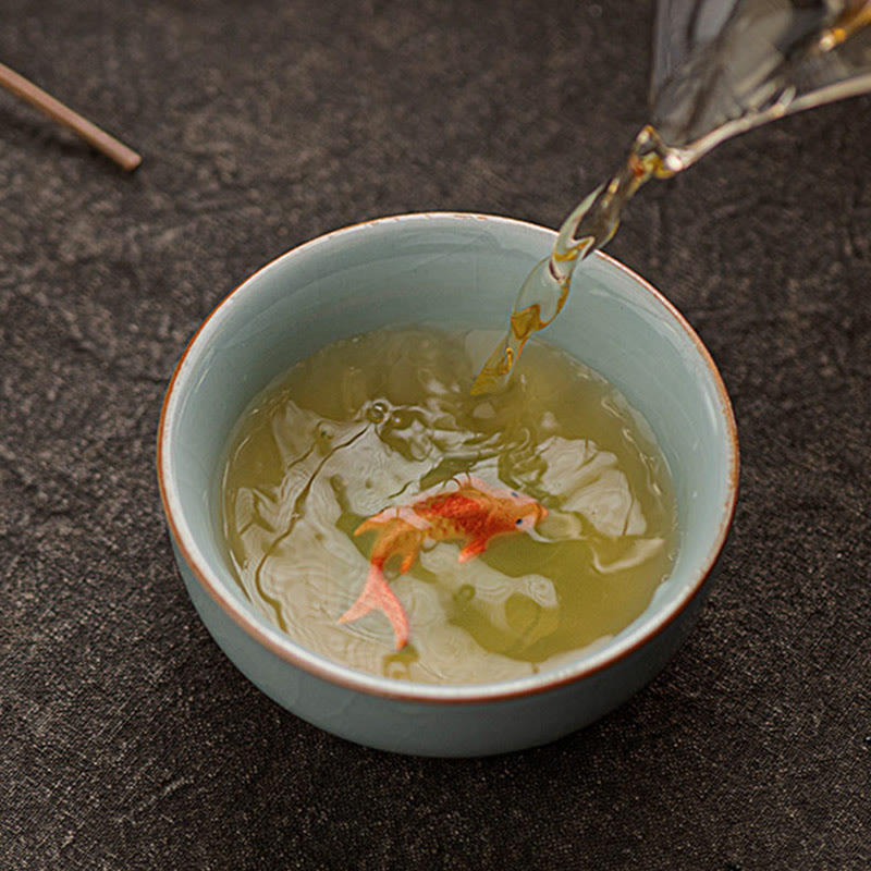 Buddha Stones, handbemalte Koi-Fisch-Keramik-Teetasse, Kung-Fu-Teetasse, 50 ml - image 6