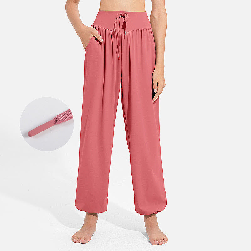 Buddha Stones schlichte Haremshose für Damen mit Kordelzug und elastischem Bund, ideal für Sport, Yoga und Freizeit, mit Taschen - Lachs - US 8-10, UK/AU 12-14, EU 40-42 (2XL) - image 25